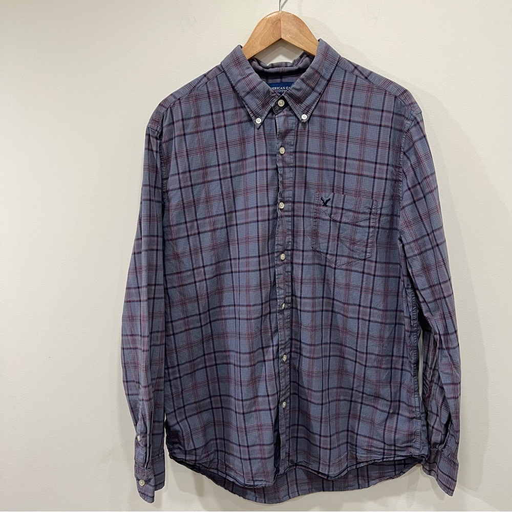 American Eagle Plaid Button Down Shirt Size XL